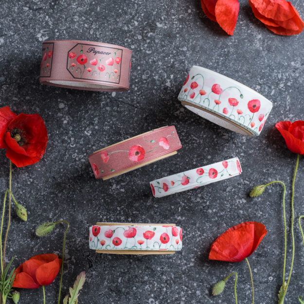 nastro personalizzato papaveri